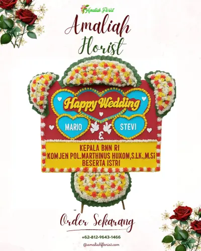 Karangan Papan Bunga Pernikahan di Kutosari